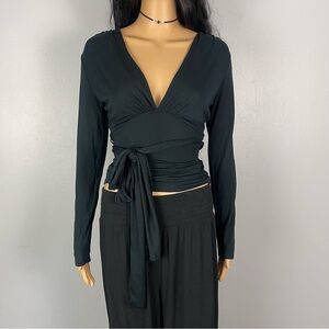 00s Express Wrap Tie Blouse